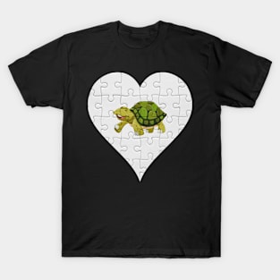 Jigsaw  Turtle Heart Design - Fish Turtle T-Shirt